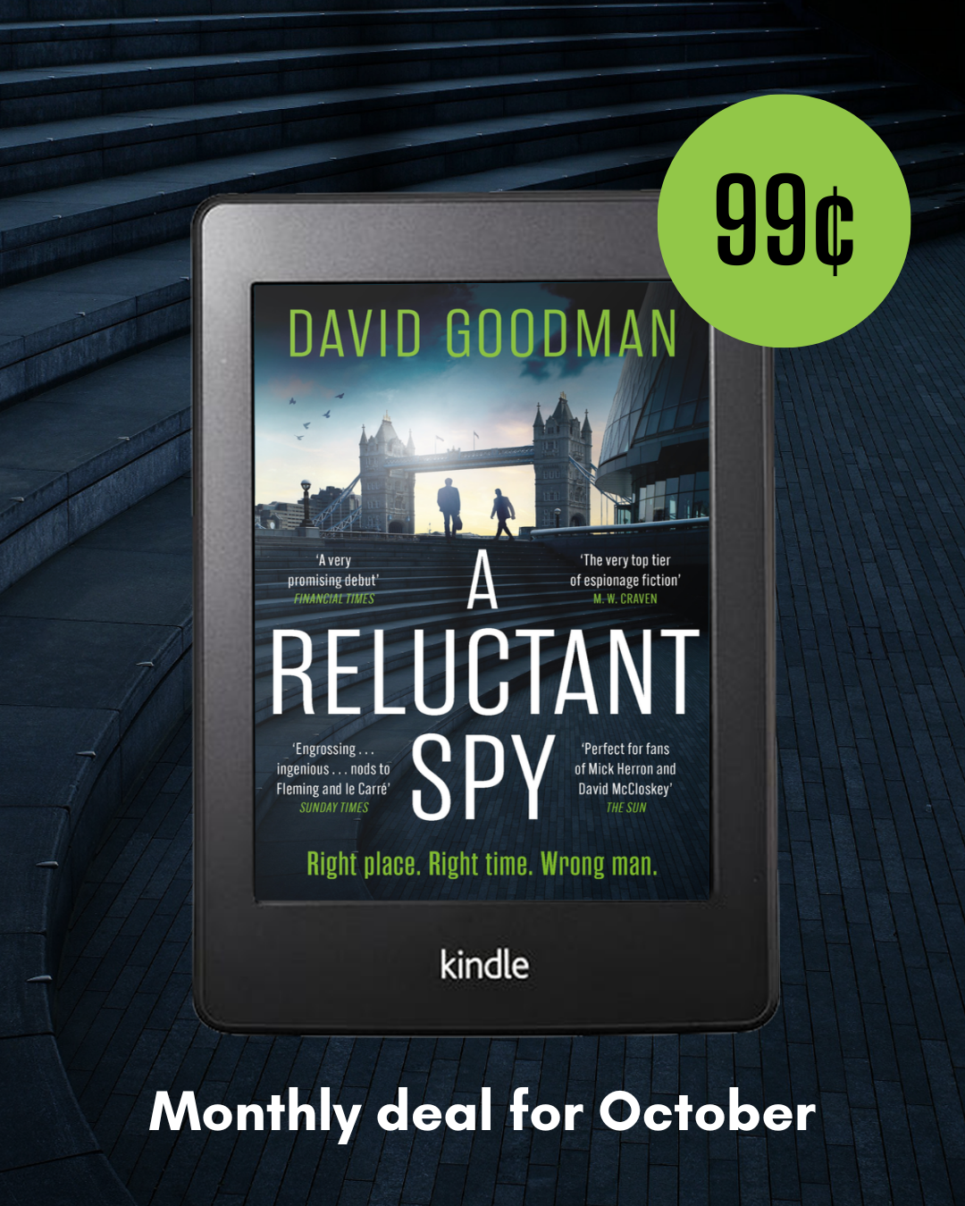 A promo image for my book with 99c on a sticker